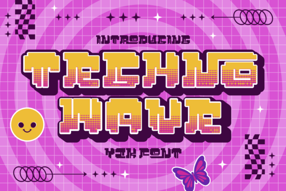 Techno Wave: A Y2K Display Font That Makes Handmade Products Pop